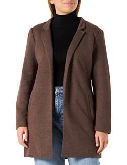 ONLY Damen Jacke Coatigan Soho Stoff-Kurzmantel mit kleinem Kragen 15149366 hot fudge melange S von ONLY