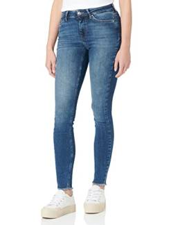 Damen ONLY Skinny Fit Ankle Jeans | Stretch Denim Hose Fransen am Saum | ONLBLUSH Cropped Röhrenjeans, Farben:Blau, Größe:L / 32L von ONLY