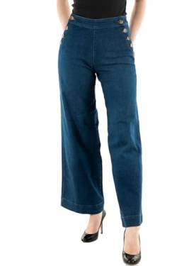 ONLY Damen Jeans Hose ONLMADISON HW Button Wide DNM GEN (DE/NL/SE/PL, Bundweite & Schrittlänge, 27, 32, blau) von ONLY