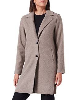 ONLY Damen Klassischer Mantel Elegant Coat Fleecejacke ONLCARRIE Bounded Cardigan mit Knopfleiste, Farben:Braun-2, Größe:L von ONLY