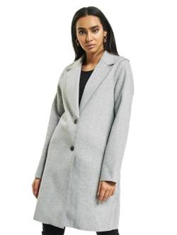 ONLY Damen Klassischer Mantel Elegant Coat Fleecejacke ONLCARRIE Bounded Cardigan mit Knopfleiste, Farben:Hellgrau, Größe:M von ONLY