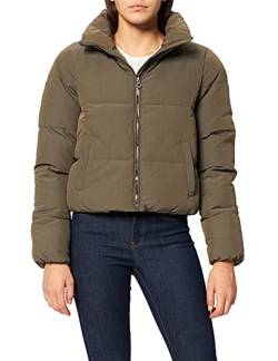 ONLY Damen Kurze Jacke ONLDOLLY Warm Gefütterte Puffer Übergangsjacke mit Reißverschluss ohne Kapuze, Farben:Olive, Größe:XL von ONLY