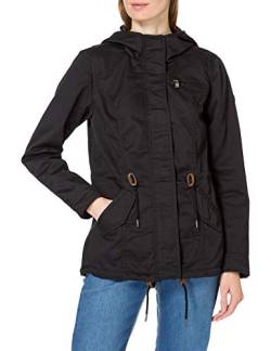 ONLY Damen Kurzmantel Übergangs-Jacke ONLLorca Canvas Parka 15216452 Black S von ONLY