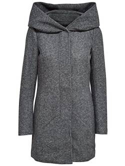 ONLY Damen Kurzmantel Übergangsmantel (XS, Dark Grey Melange) von ONLY