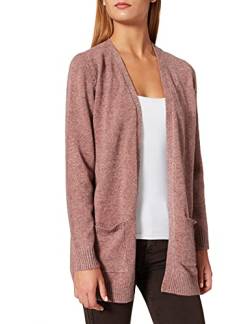 ONLY Damen Lange Strickjacke mit Taschen Stretch Casual Langarm ONLLESLY Open Cardigan Noos Gerippt, Farben:Rosa, Größe:S von ONLY