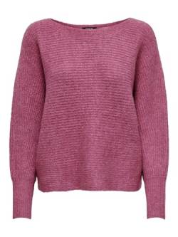 ONLY Damen Lockerer Strickpullover Knitted Basic Stretch Sweater Langarm Rundhals Shirt ONLDANIELLA, Farben:Rosa-2,Größe Damen:S von ONLY