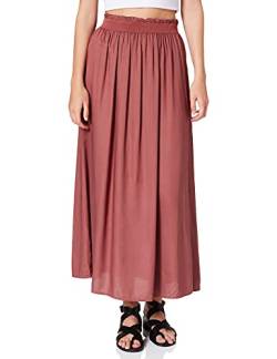 ONLY Damen Maxi Falten Rock | Einfarbiger Plissee Skirt mit Gummizug | Wadenlanges Basic ONLVENEDIG, Farben:Rosa, Größe:M von ONLY