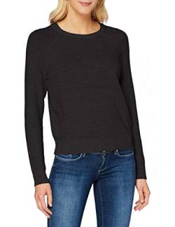 ONLY Damen Melierter Strickpullover Langarm Oberteil Rundhals Basic Knit Sweater Regular Fit ONLLESLY, Farben:Schwarz, Größe:M von ONLY