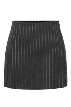 ONLY Damen ONLBRIE HW Short PINST Skirt TLR NOOS Rock, Dark Grey Melange/Stripes:White, 36 von ONLY