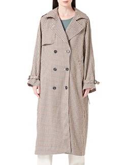 ONLY Damen ONLCHLOE Check DB CC OTW Trenchcoat, Rubber/Checks:Black + Sandshell, L von ONLY