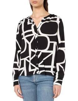 ONLY Damen ONLGUSTA Life L/S Shirt NOOS PTM Langarmbluse, Black/AOP:Maritime Logo, Small von ONLY