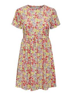 ONLY Damen ONLHILLARY S/S Short Dress JRS Kleid, Dusty Lavender/AOP:Sunny Flowers, L von ONLY