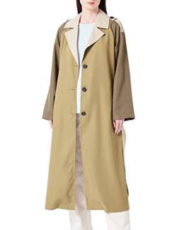 ONLY Damen ONLLINE X-Long Block CC OTW Trenchcoat, Olive Drab/Detail:Ivy Green + Humus, M von ONLY