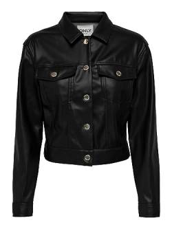 ONLY Damen ONLMALIBU-ZIPPI Faux Leat Jacket CC PNT Bikerjacke, Black, M von ONLY
