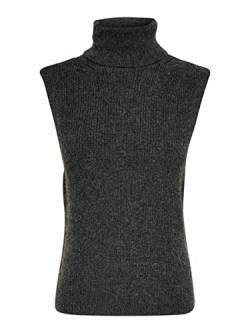 ONLY Damen ONLPARIS Life ROLL Vest KNT N Pullover, Dark Grey Melange, XS von ONLY