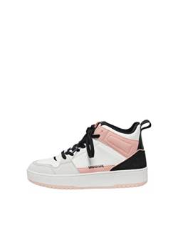 ONLY Damen ONLSAPHIRE-2 PU HIGH NOOS Sneaker, White/Detail:Black, 39 EU von ONLY