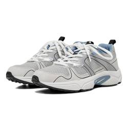 ONLY Damen ONLSOKO-1 PU Runner Sneaker, White/Detail:Grey & Blue, 38 EU von ONLY
