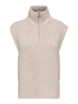 ONLY Damen ONLTIA Life Highneck Vest KNT NOOS Pullover, Pumice Stone/Detail:Melange, XXXL von ONLY