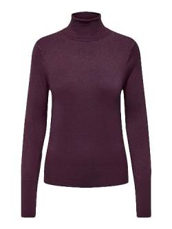 ONLY Damen ONLVENICE Life LS ROLL KNT NOOS Pullover, Italian Plum, L von ONLY