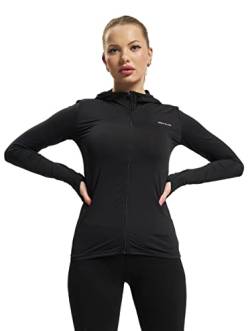 ONLY Damen ONPMILA LS Zip Hood Train TOP NOOS Activewear-Shirt, Black, 42 von ONLY