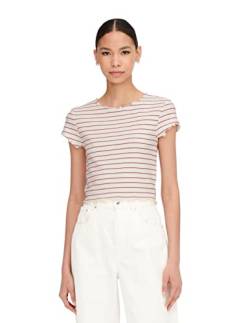 ONLY Damen Onlanits S/S Cropped Top Jrs T Shirt, Very Berry/Stripes:cloud Dancer, XL EU von ONLY