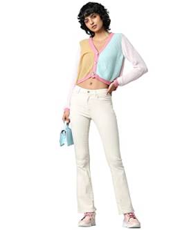 ONLY Damen Jeans 15230778 Ecru L-30 von ONLY