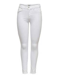 ONLY Damen Onlblush Life Mid Raw Ank Rea0730noos Skinny Jeans, Weiß, XL32 von ONLY