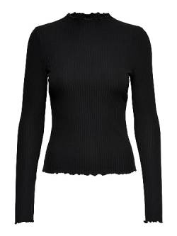 ONLY Damen Onlemma L/S High Neck Top Noos JRS Langarmshirt, Schwarz (Black Black), M von ONLY