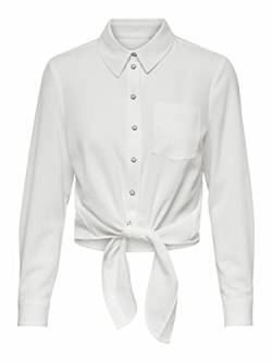 ONLY Damen Onllecey Knot Dnm Shirt Noos Bluse, Cloud Dancer 2, XS EU von ONLY