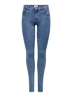ONLY Damen Onlrain Life Reg Skinny Dnm Noos Jeans, Medium Blue Denim, XS 34L EU von ONLY