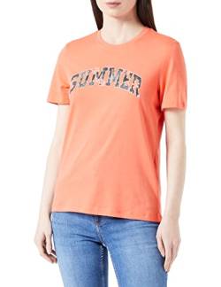 ONLY Damen Onlsummer S/S Reg Top Cs JRS T-Shirt, Hot Coral/Print:Summer, L EU von ONLY