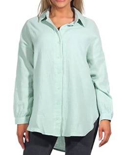 ONLY Damen Oversize Hemd ONLThyra Langarm Musselin-Bluse 15267998 Harbor Gray M von ONLY