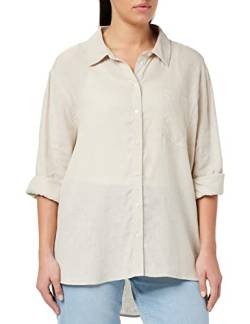 ONLY Damen Oversized Basic Hemd Bluse | Langarm Business Tunika Shirt | Classic Leinen Oberteil ONLTOKYO, Farben:Sand, Größe:M von ONLY