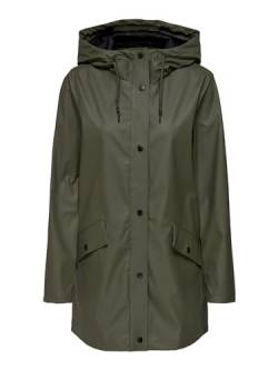 ONLY Damen Regenjacke ONLElisa Regen-Mantel mit Kapuze 15261734 Kalamata M von ONLY