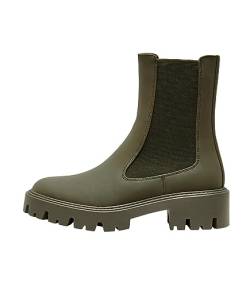 ONLY Damen Schuhe Chelsea-Boots ONLBetty-6 Monochrome Stiefeletten mit dicker Sohle 15304868 Forest Green 37 von ONLY