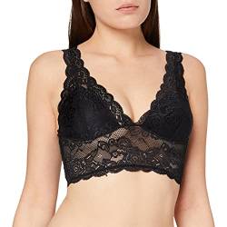 ONLY Damen Spitzen Bustier BH ohne Bügel | Lace Triangel Bra ONLCHLOE | Cups Breite Träger Crop Top, Farben:Schwarz, Größe:XS von ONLY