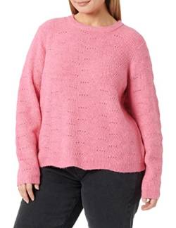 ONLY Damen Struktur Strickpullover Rund Hals Sweater Lockerer Pullover Langarm Oberteil ONLLOLLI, Farben:Pink, Größe:L von ONLY