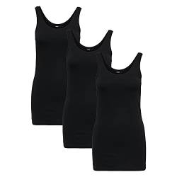 ONLY Damen Tank Top Lang in Schwarz 1er 2er 3er 4er 5er Pack 15239691, Größe:XS, Menge:3 von ONLY