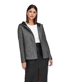 ONLY Damen Übergangsjacke ONLSedona Light Short mit XL-Kapuze 15186683 dark grey melange XS von ONLY