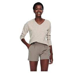 ONLY Damen Warmer Strickpullover | Knitted Basic Stretch Sweater | Langarm V-Ausschnitt Shirt ONLCAMILLA, Farben:Beige, Größe:XL von ONLY