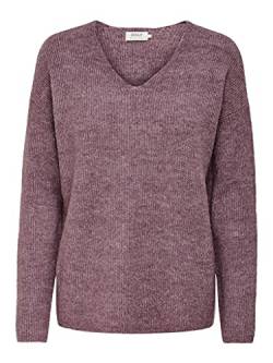 ONLY Damen Warmer Strickpullover | Knitted Basic Stretch Sweater | Langarm V-Ausschnitt Shirt ONLCAMILLA, Farben:Braun, Größe:L von ONLY