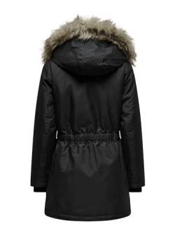 ONLY Damen Winterparka ONLIris mit Fellkapuze 15304625 Black/Natur Fur S von ONLY
