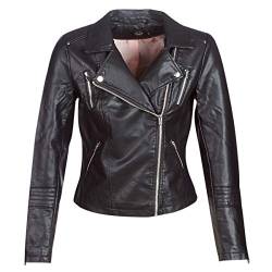 ONLY Damen onlGEMMA Faux Leather Biker OTW NOOS Jacke, Schwarz Black, Small (Herstellergröße: 36) von ONLY