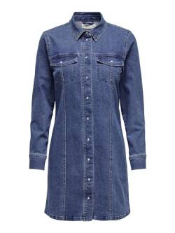ONLY JDY Damen Jeanskleid JDYNOELLE LS Button Dress DNM (DE/NL/SE/PL, Alphanumerisch, L, Regular, Regular, blau) von ONLY