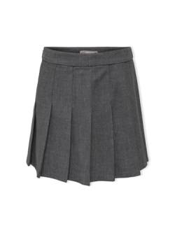 ONLY Kids Faltenrock KOGOXFORD Short Pleat Skirt TLR (as3, Numeric, Numeric_128, Regular, Dark Grey Melange) von ONLY