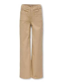 ONLY Kids Mädchen Hose KOGBILLY VOX Wide Pants PNT (DE/NL/SE/PL, Numerisch, 146, Regular, Irish Cream) von ONLY