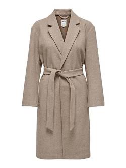 ONLY Klassischer Mantel Elegante Coat Jacke Flachstrick V-Ausschnitt ohne Kapuze Knielang ONLTRILLION von ONLY