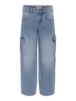 ONLY Mädchen Kogharmony Wide Carrot Pim Noos Cargohose, Light Blue Denim, 122 EU von ONLY