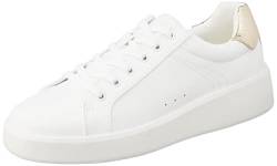 ONLY SHOES Damen ONLSOUL-4 PU Sneaker, White/Detail:w. Gold, 36 EU von ONLY