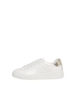 ONLY SHOES Damen ONLSOUL-4 PU Sneaker, White/Detail:w. Gold, 37 EU von ONLY